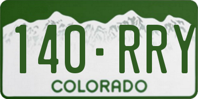CO license plate 140RRY