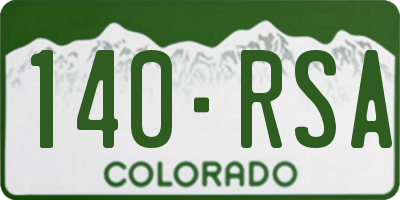 CO license plate 140RSA