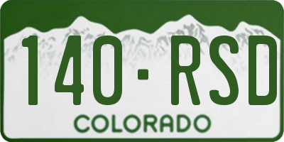CO license plate 140RSD