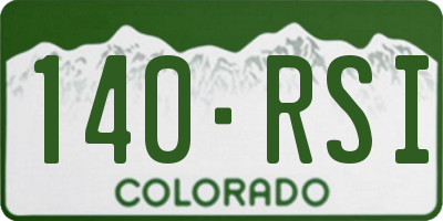 CO license plate 140RSI