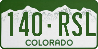 CO license plate 140RSL