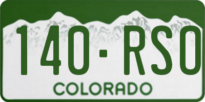 CO license plate 140RSO