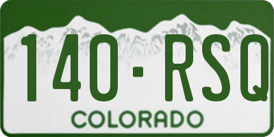CO license plate 140RSQ