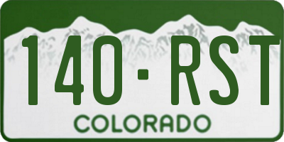 CO license plate 140RST