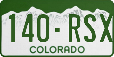CO license plate 140RSX