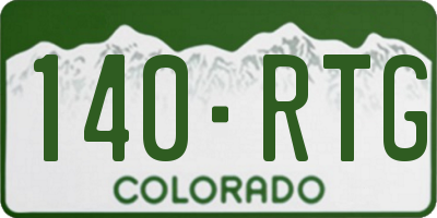 CO license plate 140RTG