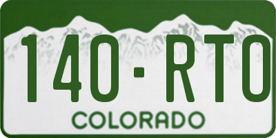 CO license plate 140RTO