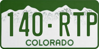 CO license plate 140RTP