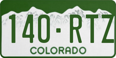 CO license plate 140RTZ