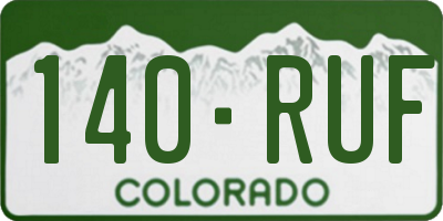 CO license plate 140RUF