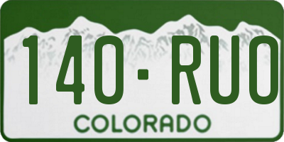 CO license plate 140RUO