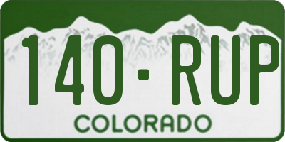 CO license plate 140RUP