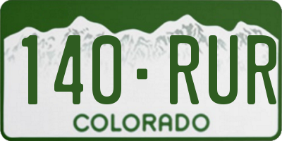 CO license plate 140RUR