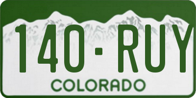 CO license plate 140RUY