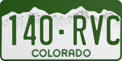 CO license plate 140RVC