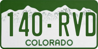 CO license plate 140RVD