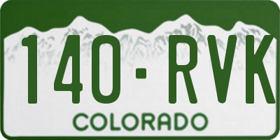 CO license plate 140RVK