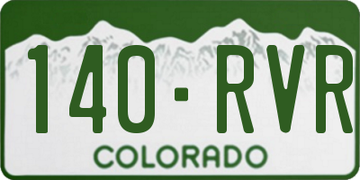 CO license plate 140RVR