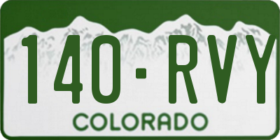 CO license plate 140RVY