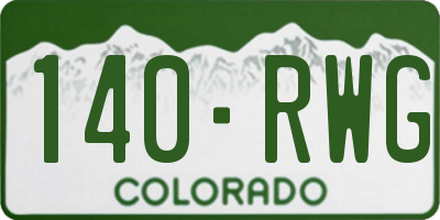 CO license plate 140RWG