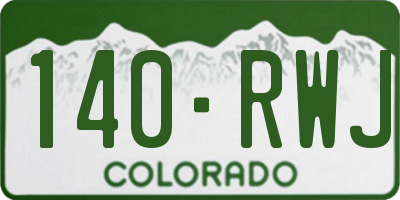 CO license plate 140RWJ