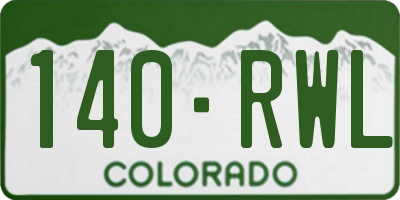 CO license plate 140RWL