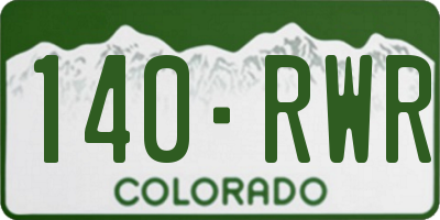 CO license plate 140RWR