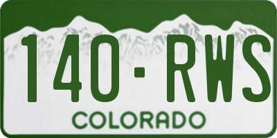 CO license plate 140RWS