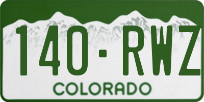 CO license plate 140RWZ
