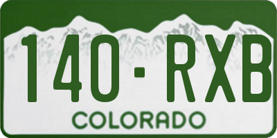 CO license plate 140RXB