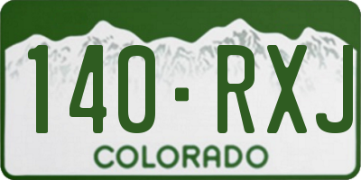 CO license plate 140RXJ