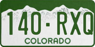 CO license plate 140RXQ