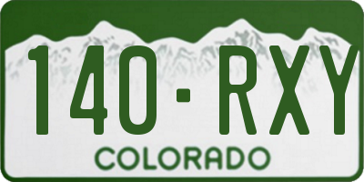 CO license plate 140RXY