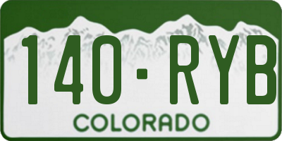 CO license plate 140RYB