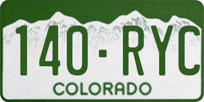 CO license plate 140RYC