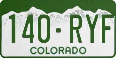 CO license plate 140RYF