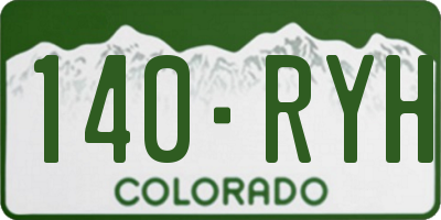 CO license plate 140RYH