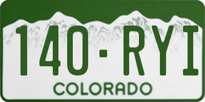 CO license plate 140RYI