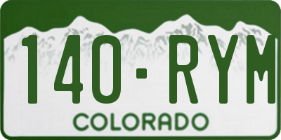 CO license plate 140RYM