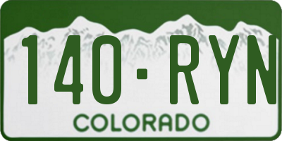 CO license plate 140RYN