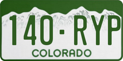 CO license plate 140RYP