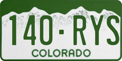 CO license plate 140RYS