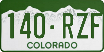 CO license plate 140RZF