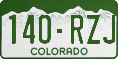 CO license plate 140RZJ