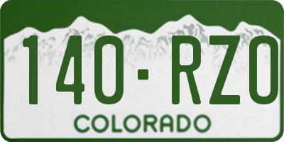 CO license plate 140RZO