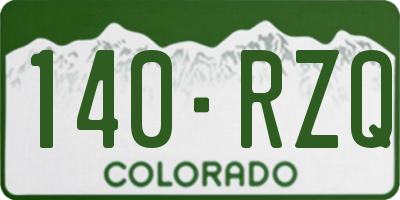CO license plate 140RZQ