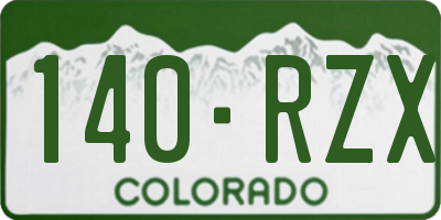 CO license plate 140RZX