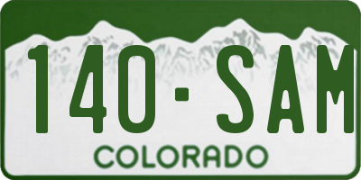 CO license plate 140SAM