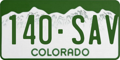 CO license plate 140SAV
