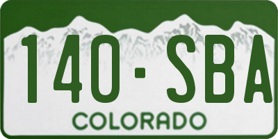 CO license plate 140SBA